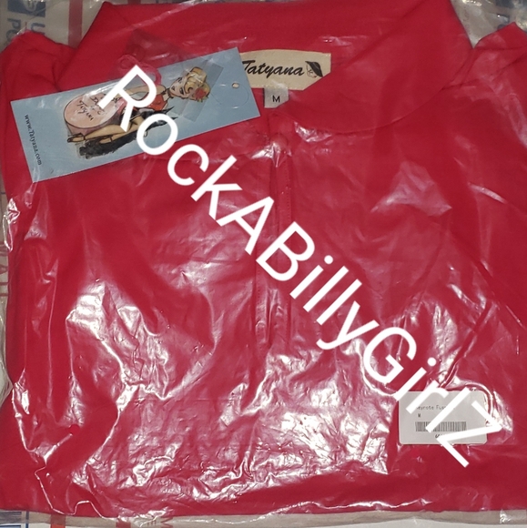 Tatyana Keynote Fushia Pink Vintage 1950's Pinup Stretch Keyhole Top w Darting - Picture 3 of 3